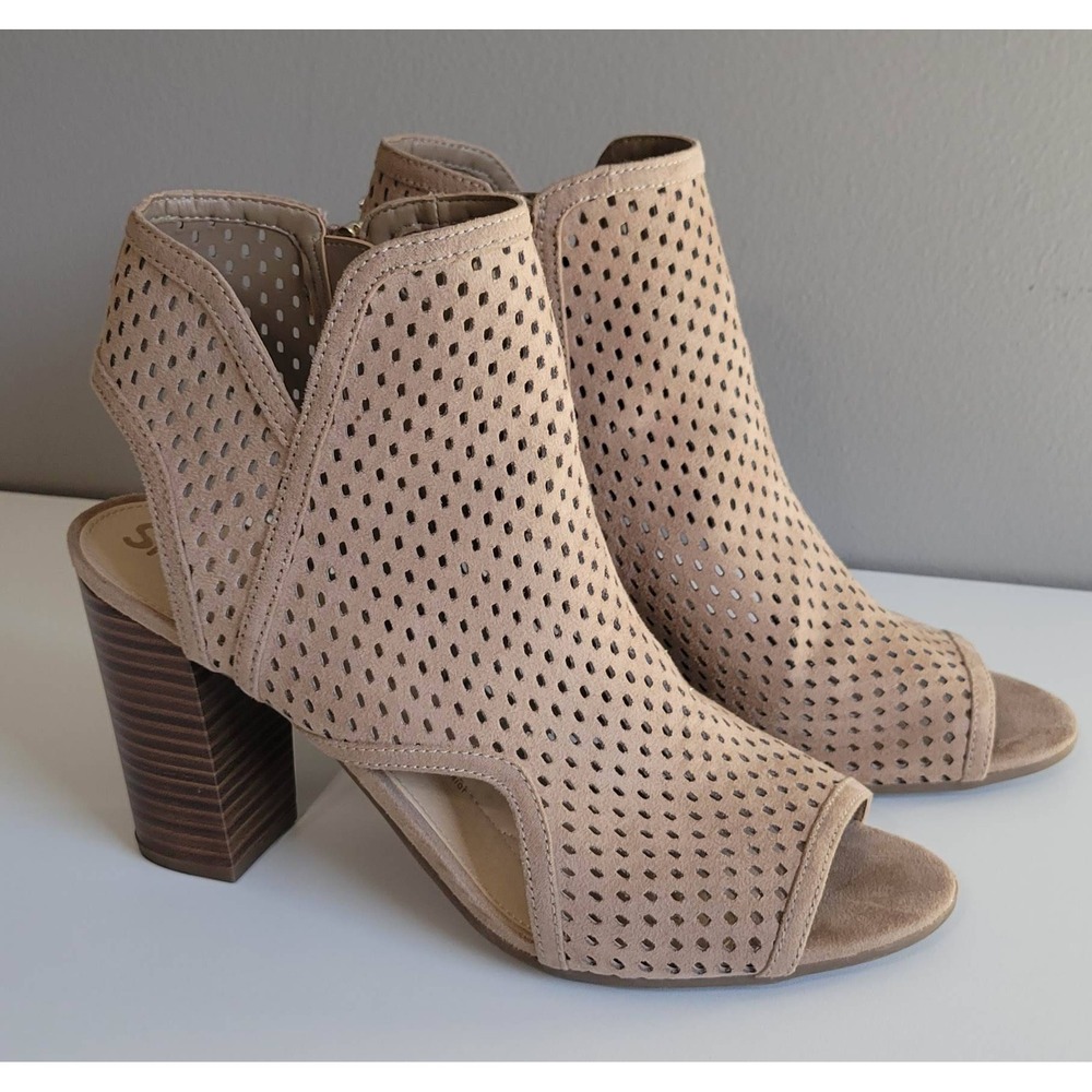 Cirus by Sam Edelman Suede Peep-Tie Bootie